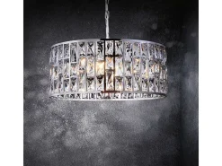 Gelid Araña Colgante Cilíndrico Cromo y Cristal, 4 Luces, E27