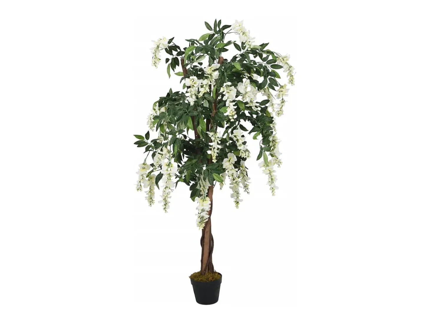 Glicina artificial 1260 hojas 180 cm verde y blanco