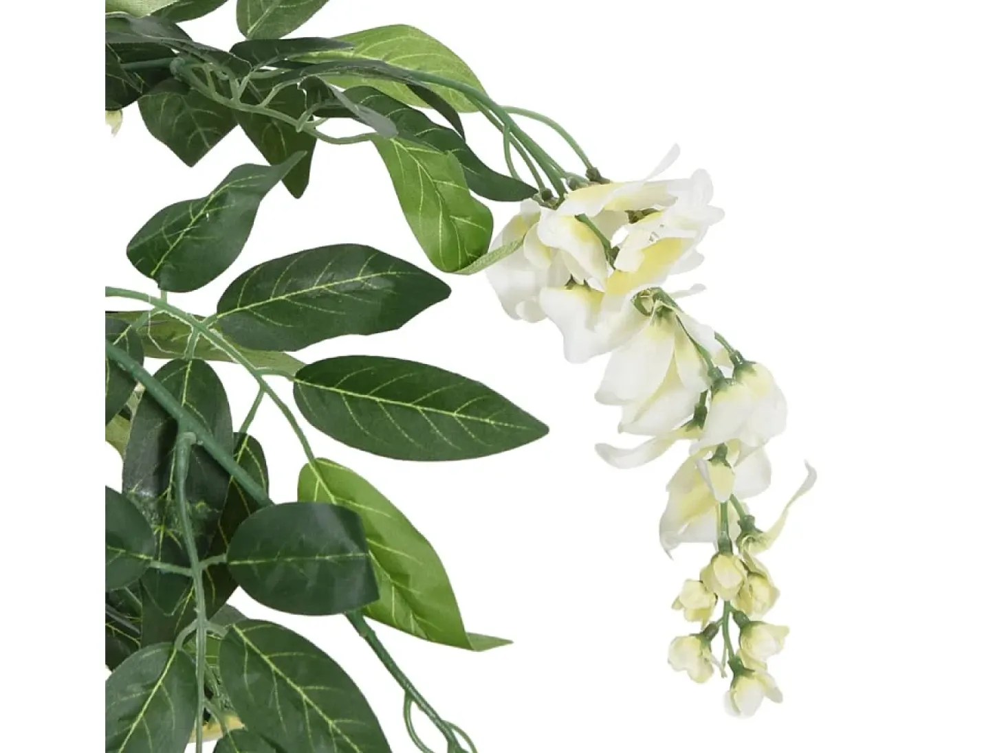Glicina artificial 840 hojas 120 cm verde y blanco
