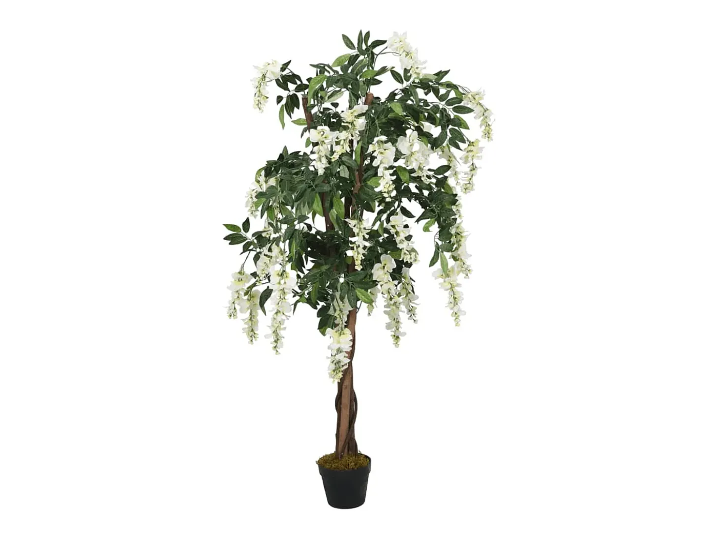 Glicina artificial 840 hojas 150 cm verde y blanco