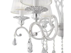 Grace Araña Blanca con Oro y Cristal, con Pantallas, 6 Luces, E14