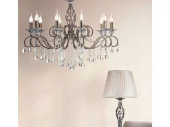 Grace Araña Latón y Cristal, 10 Luces, E14
