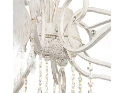 Grace Lámpara de araña blanca con oro y cristal, 10 luces, E14