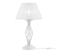 Grace Lámpara de Mesa Blanca con Oro y Cristal, 1 Luz, E14