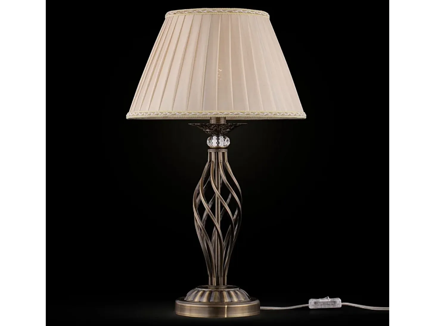 Grace Lámpara de Mesa Latón y Cristal, 1 Luz, E14