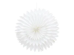 Gran flor de Pascua con colgante de papel claro Ø80cm de color blanco.