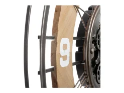 Gran Reloj de Pared Silencioso de Metal y Madera D 90 cm Multicolor