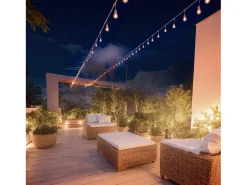 Guirnalda Exterior con Bombillas LED E27 5.5m IP65 Blanco Naranja