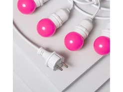 Guirnalda Exterior con Bombillas LED E27 5.5m IP65 Blanco Rosa