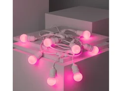 Guirnalda Exterior con Bombillas LED E27 5.5m IP65 Blanco Rosa
