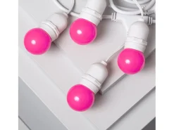 Guirnalda Exterior con Bombillas LED E27 5.5m IP65 Blanco Rosa
