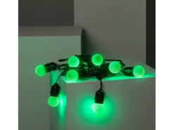 Guirnalda Exterior con Bombillas LED E27 5.5m IP65 Negro Verde