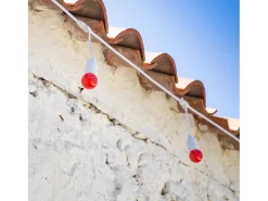 Guirnalda Exterior con Bombillas LED E27 5.5m IP65 Blanco Rojo