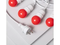 Guirnalda Exterior con Bombillas LED E27 5.5m IP65 Blanco Rojo