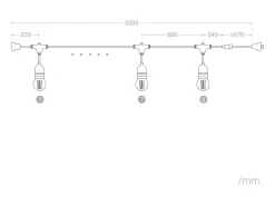 Guirnalda Exterior con Bombillas LED E27 Filamento 5.5m IP65 Blanco 2700K Blanco Cálido