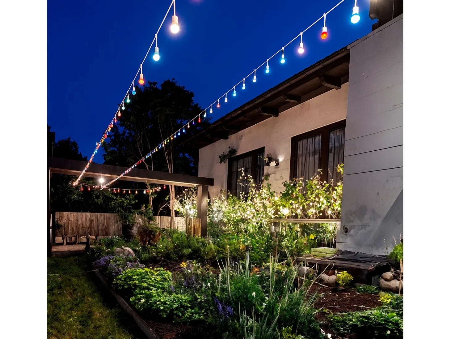 Guirnalda Exterior con Bombillas LED E27 5.5m IP65 Blanco Blanco