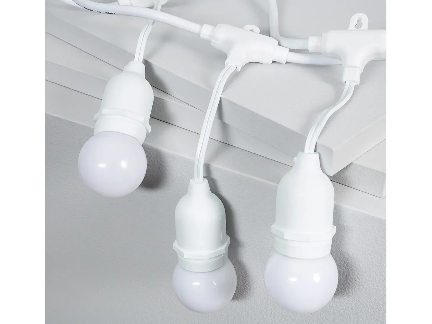 Guirnalda Exterior con Bombillas LED E27 5.5m IP65 Blanco Blanco