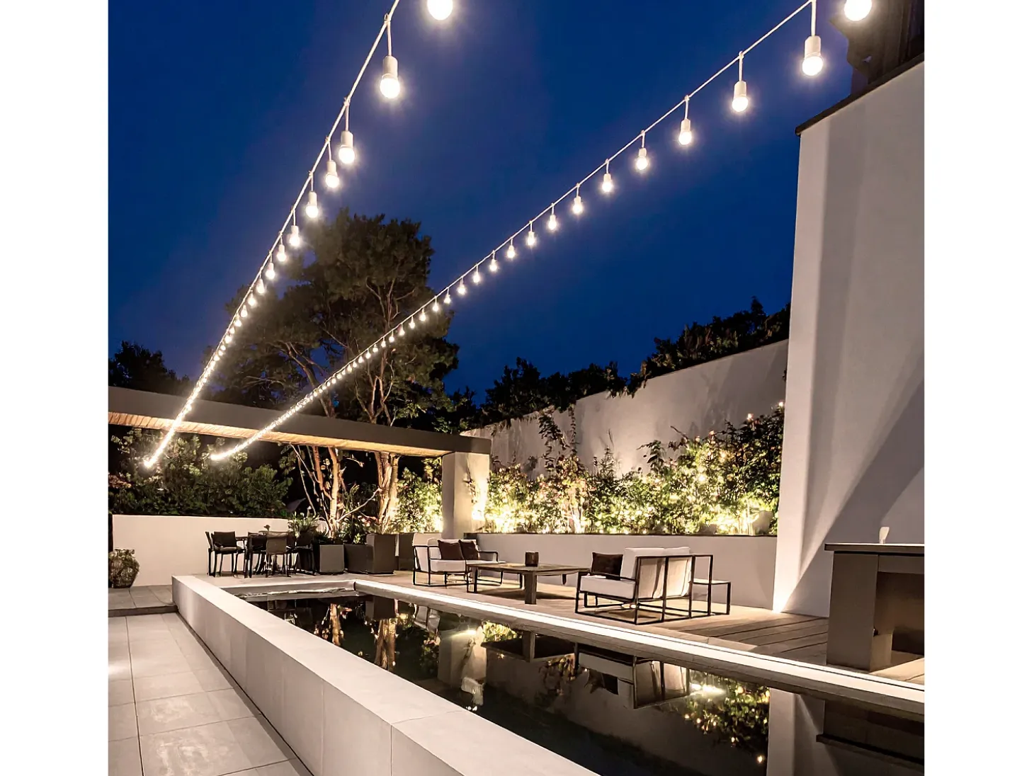 Guirnalda Exterior con Bombillas LED E27 5.5m IP65 Blanco Blanco