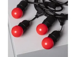 Guirnalda Exterior con Bombillas LED E27 5.5m IP65 Negro Rojo