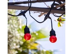 Guirnalda Exterior con Bombillas LED E27 5.5m IP65 Negro Rojo