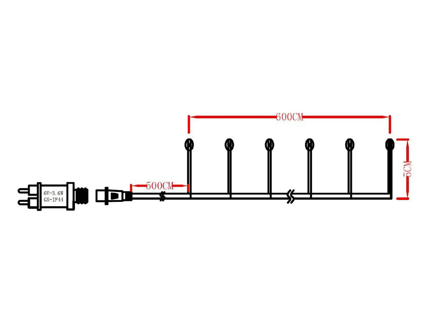 Guirnalda Exterior LED Piner 6m 3000K Blanco Cálido