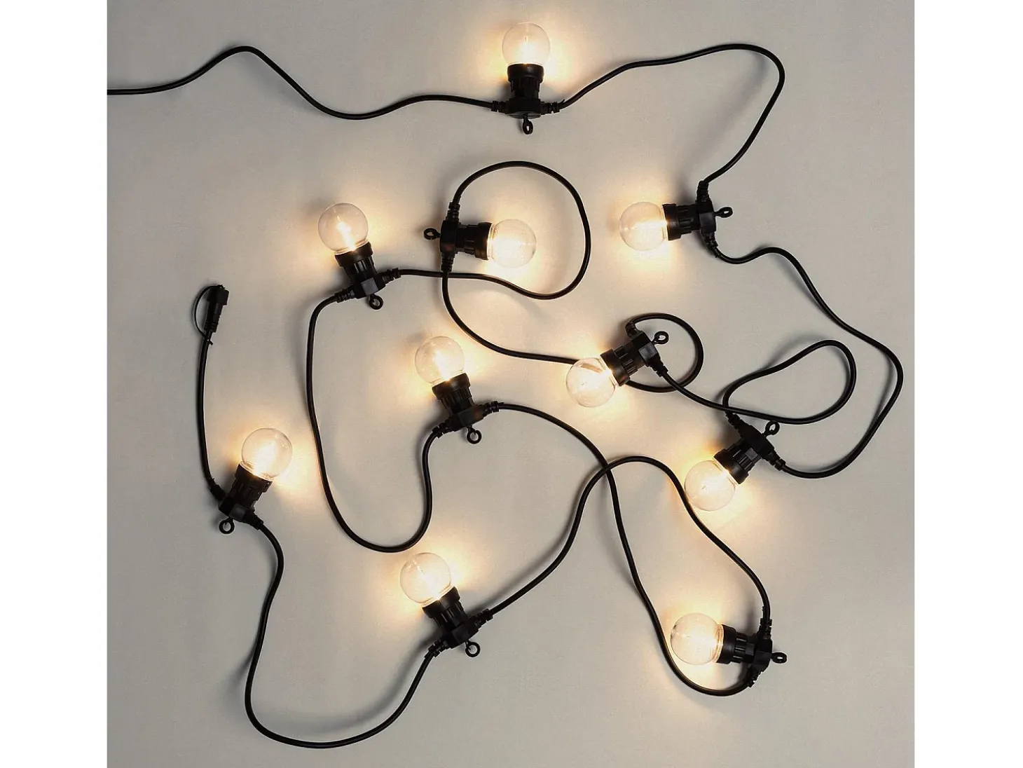 Guirnalda Luces Exterior Easyfit 12VAC con 10 Bombillas 5.65m 2700K Blanco Cálido