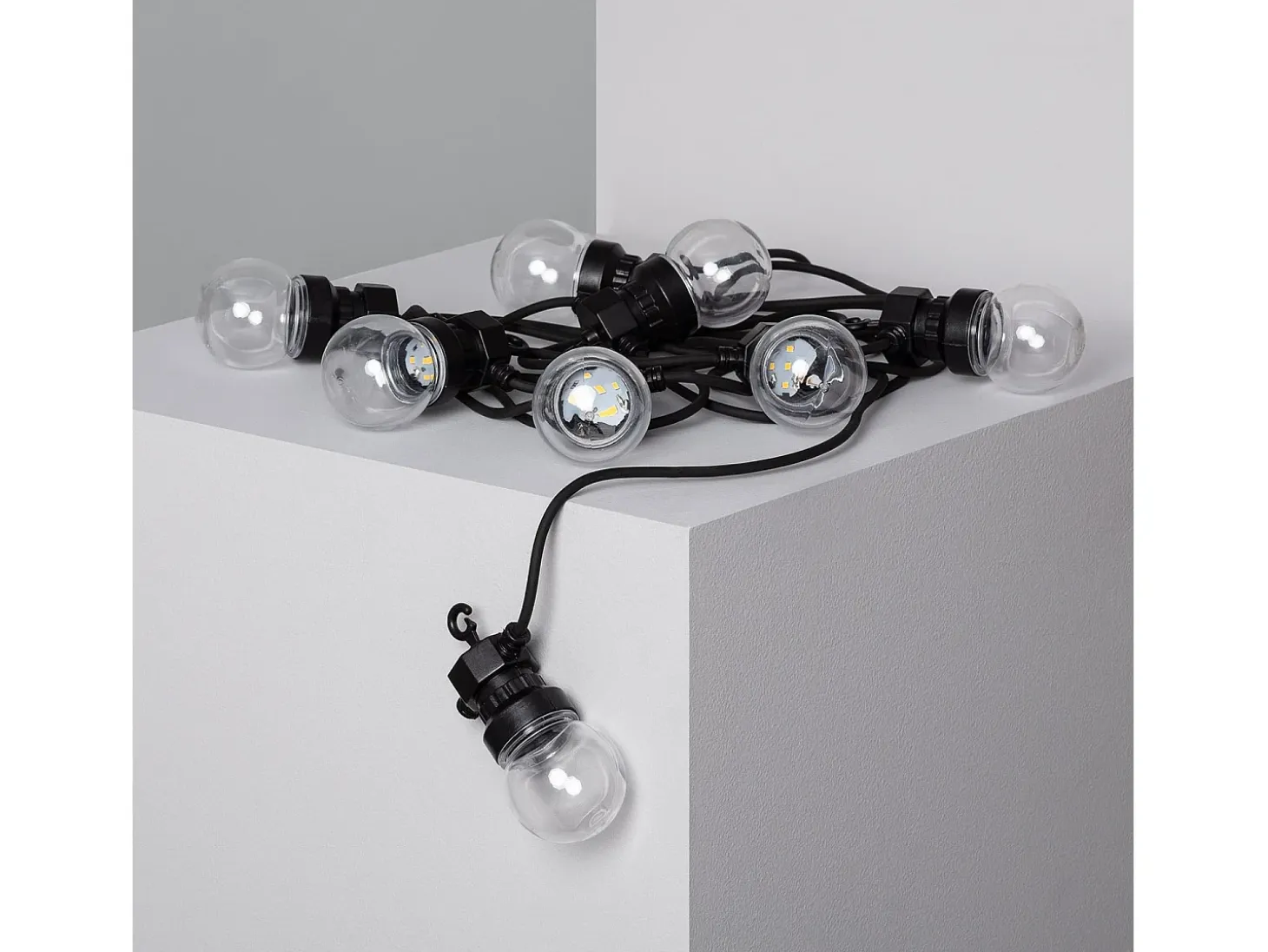 Guirnalda Solar Exterior LED de Bombillas Kepler 7m Transparente
