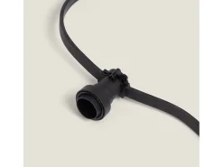 Guirnaldas para Exterior IP44 Cable Eléctrico Plano con Portalámparas E27 a Medida Negro 15 m