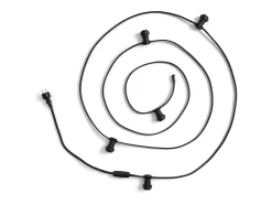 Guirnaldas para Exterior IP44 Cable Eléctrico Plano con Portalámparas E27 a Medida Negro 15 m