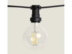 Guirnaldas para Exterior IP44 Cable Eléctrico Plano con Portalámparas E27 a Medida Negro 5 m