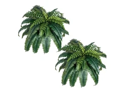 Helecho Artificial SucceBuy, Pack de 2, Helecho Falso de Boston 90-100 cm, 35 Hojas, Colgante, Decoración Interior/Exterior, Hogar/Oficina, Maceta No Incluida