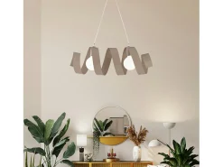 Helix - Lámpara colgante de hierro lacado gris tórtola mate con cable eléctrico orientable 2 luces L. 54 X 20 - BL141-2-TO