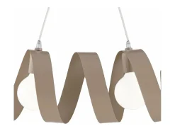 Helix - Lámpara colgante de hierro lacado gris tórtola mate con cable eléctrico orientable 2 luces L. 54 X 20 - BL141-2-TO