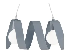 Helix - Lámpara de suspensión en hierro lacado gris mate con cable eléctrico orientable 2 luces L. 54 X 20 - BL141-2-GR