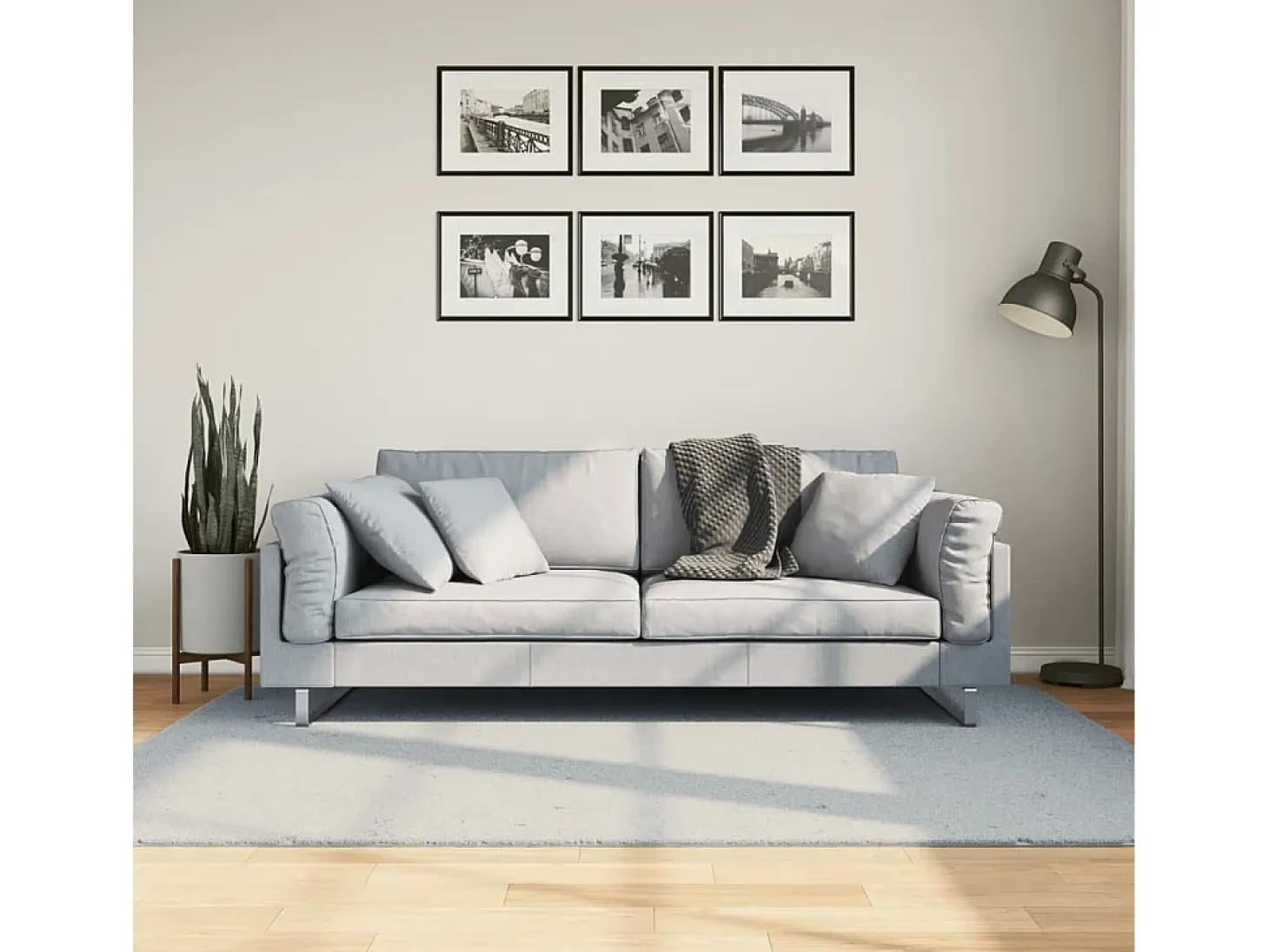 Hester Alfombra de pelo corto suave lavable HUARTE azul 140x200 cm