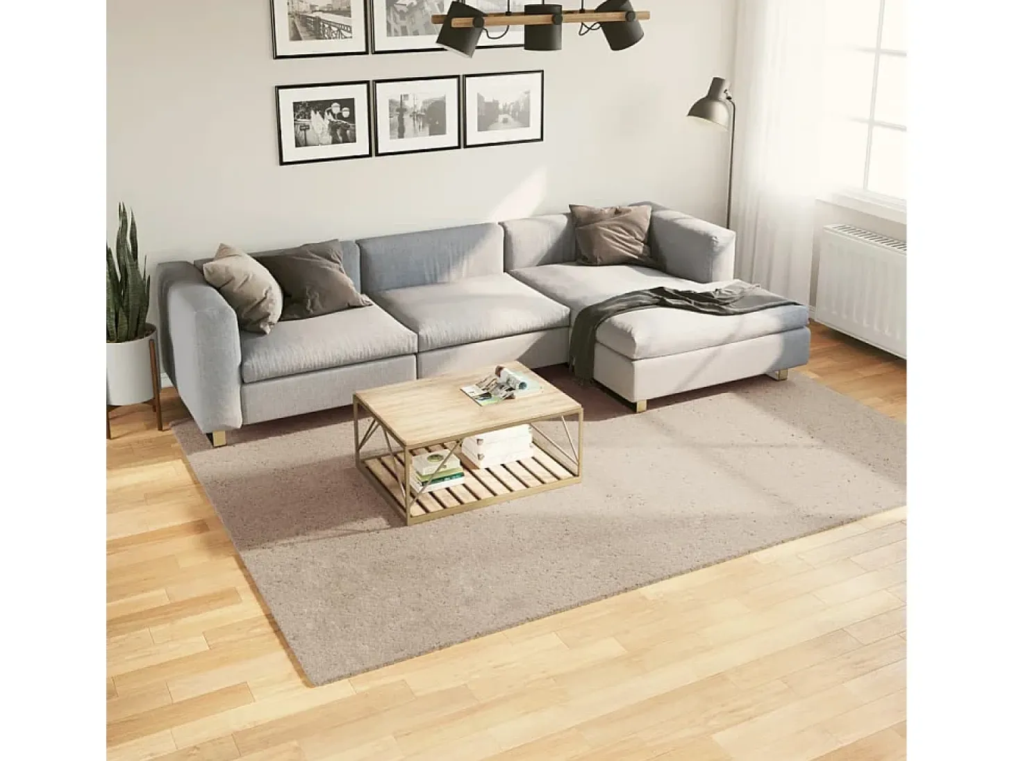 Hester Alfombra de pelo corto suave lavable HUARTE arena 200x280 cm