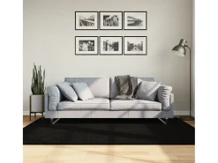 Hester Alfombra de pelo corto suave lavable HUARTE negro 140x200 cm