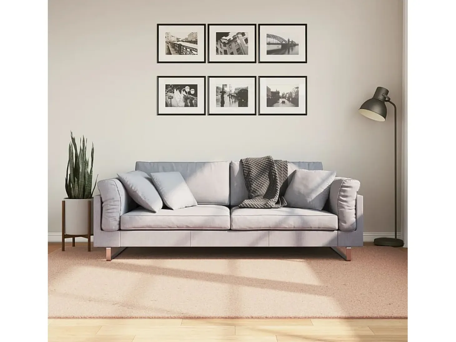 Hester Alfombra de pelo corto suave lavable HUARTE rosado 160x230 cm