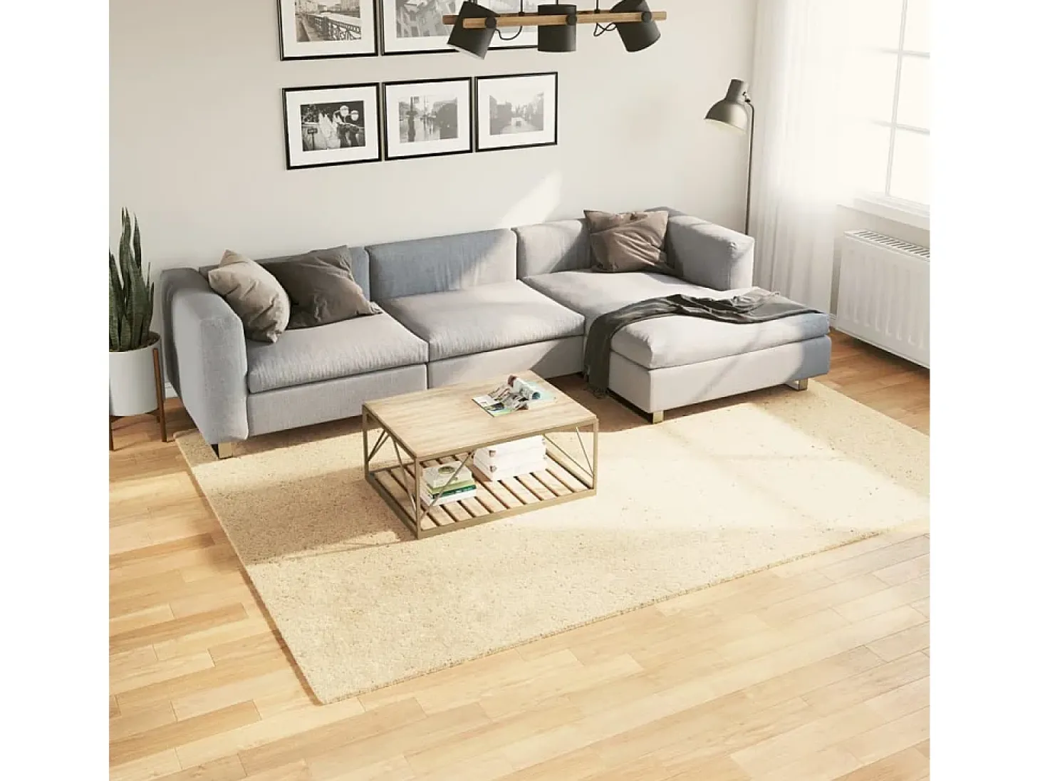 Hester Alfombra de pelo corto suave lavable HUARTE crema 200x280 cm
