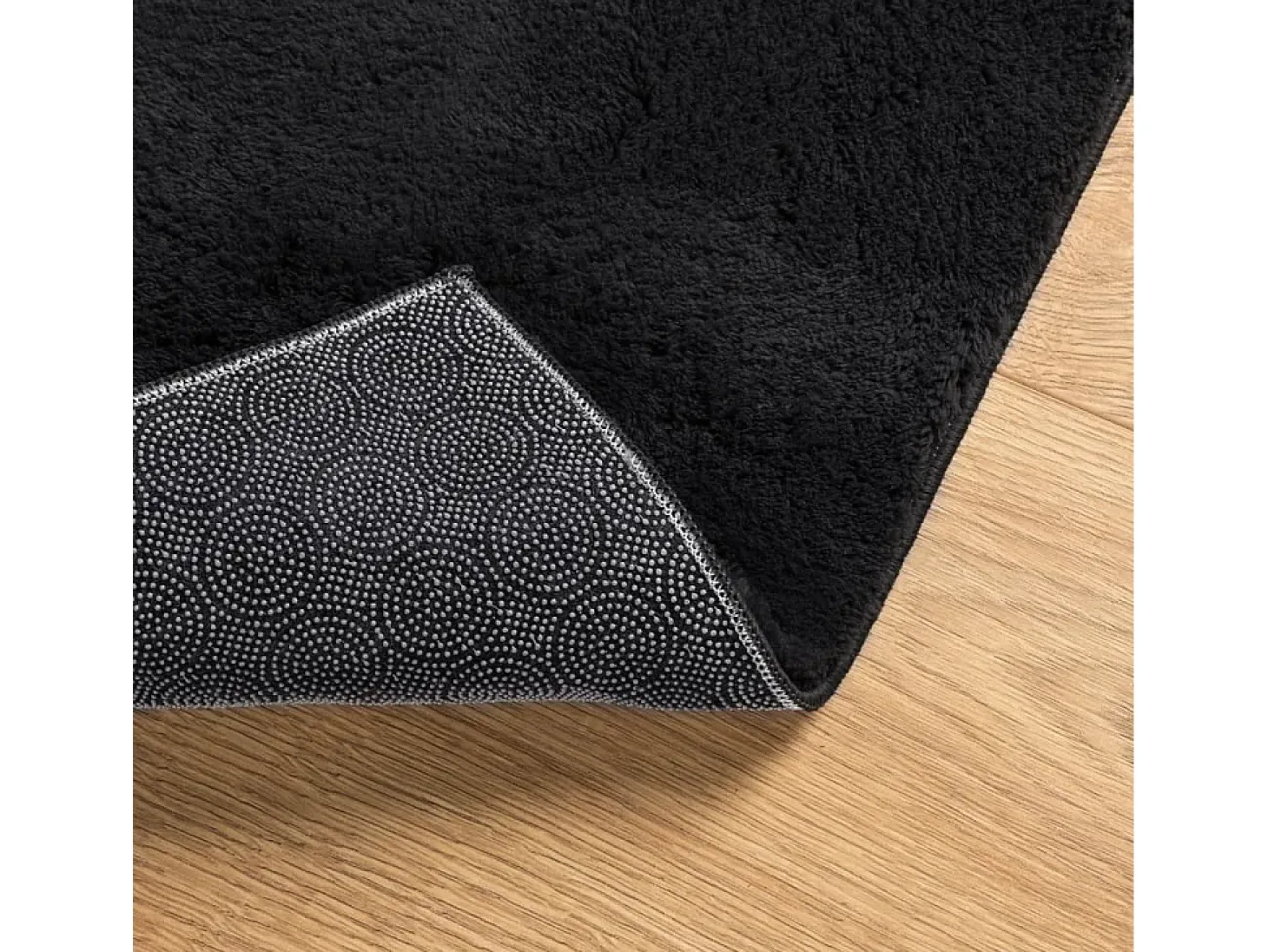 Hester Alfombra de pelo corto suave lavable HUARTE negro 200x200 cm