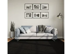 Hester Alfombra de pelo corto suave lavable HUARTE negro 200x200 cm