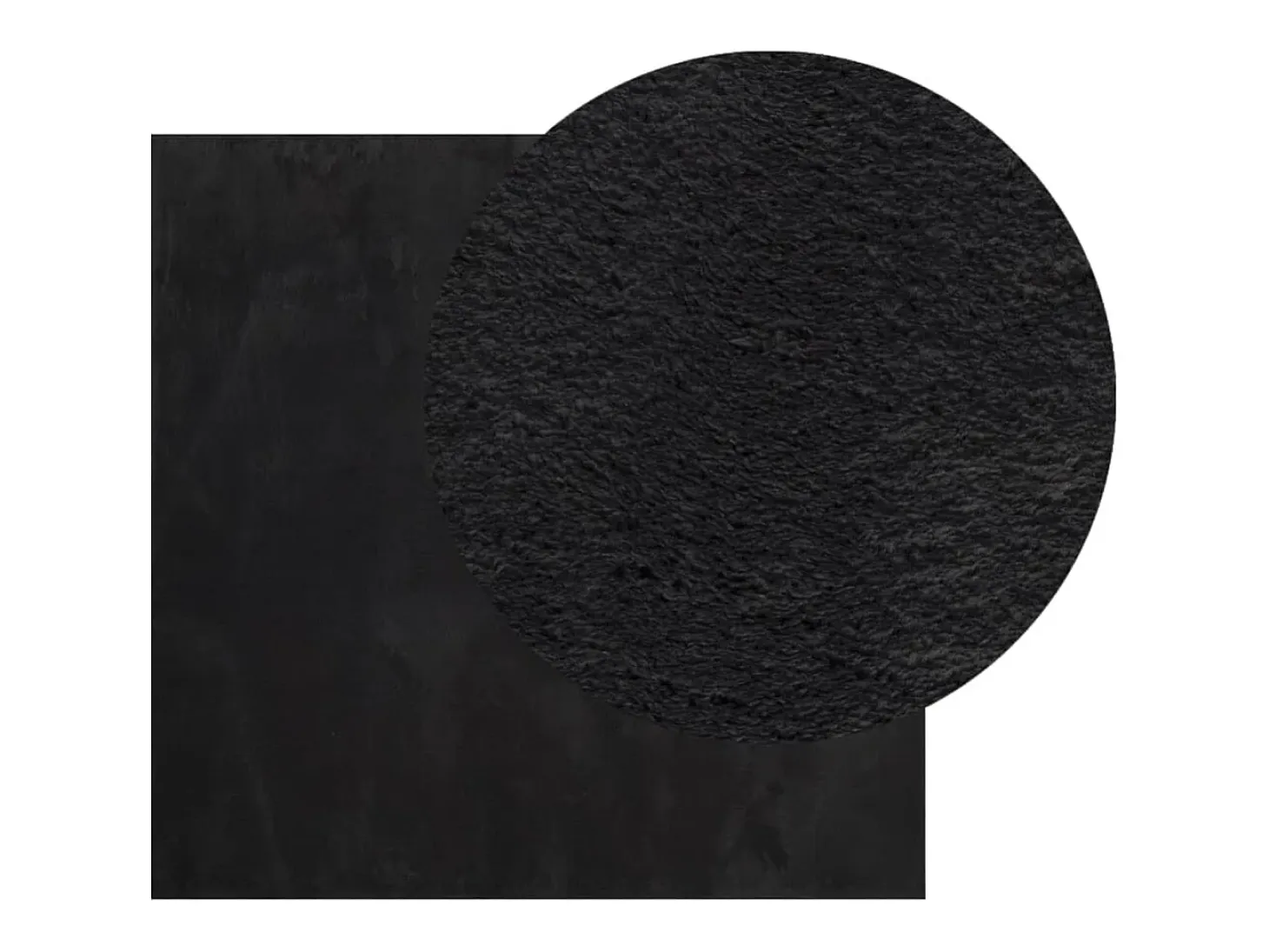Hester Alfombra de pelo corto suave lavable HUARTE negro 200x200 cm