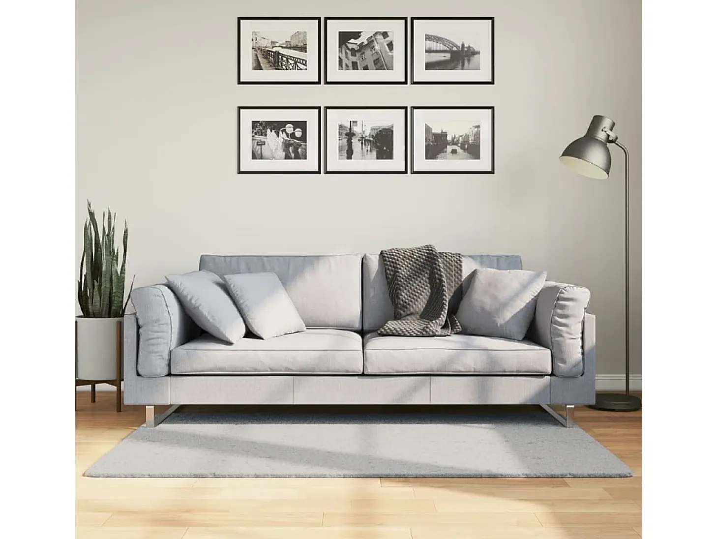 Hester Alfombra de pelo corto suave lavable HUARTE gris 80x150 cm