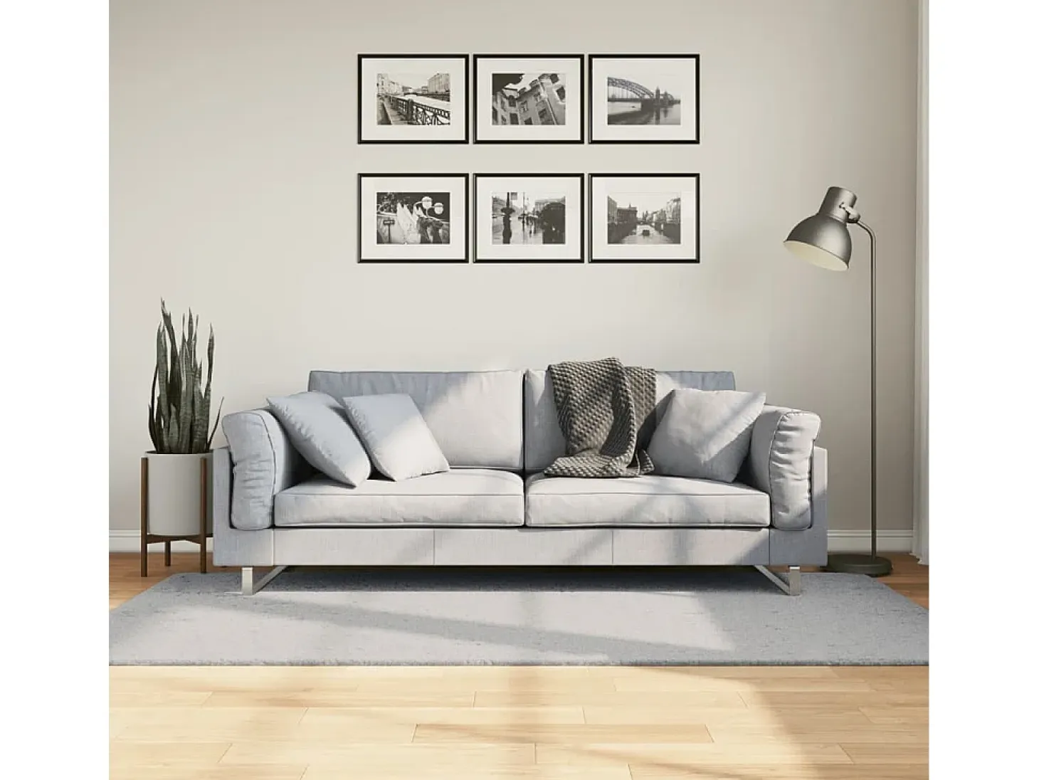Hester Alfombra de pelo corto suave lavable HUARTE gris 100x200 cm