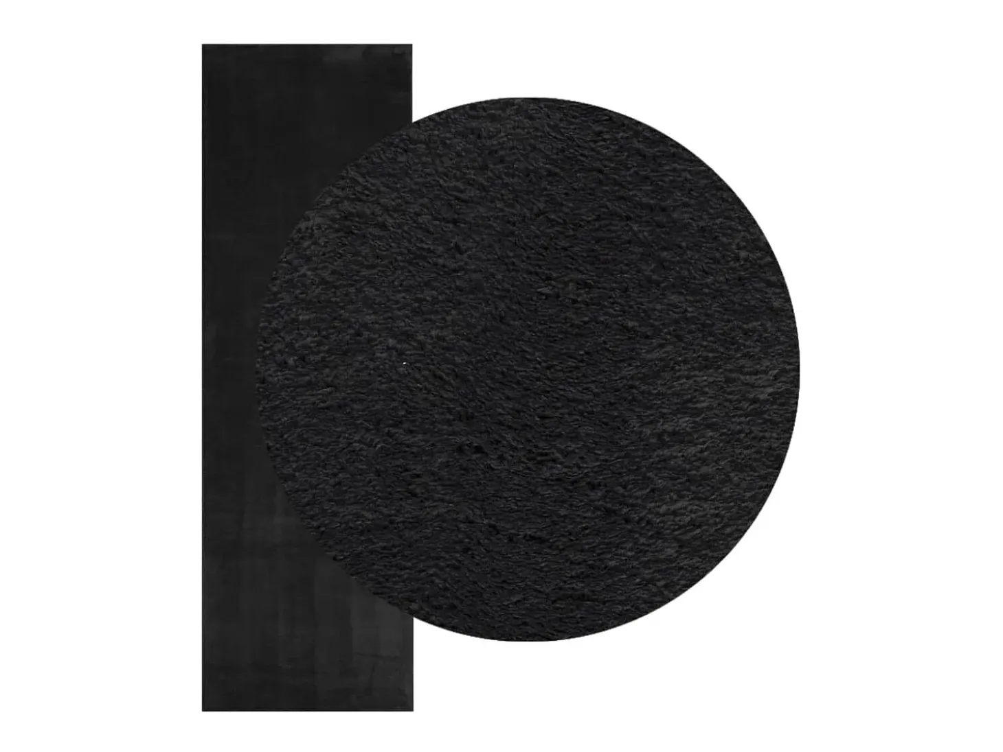 Hester Alfombra de pelo corto suave lavable HUARTE negro 80x250 cm