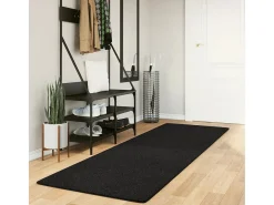 Hester Alfombra de pelo corto suave lavable HUARTE negro 80x250 cm