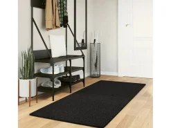 Hester Alfombra de pelo corto suave lavable HUARTE negro 80x200 cm