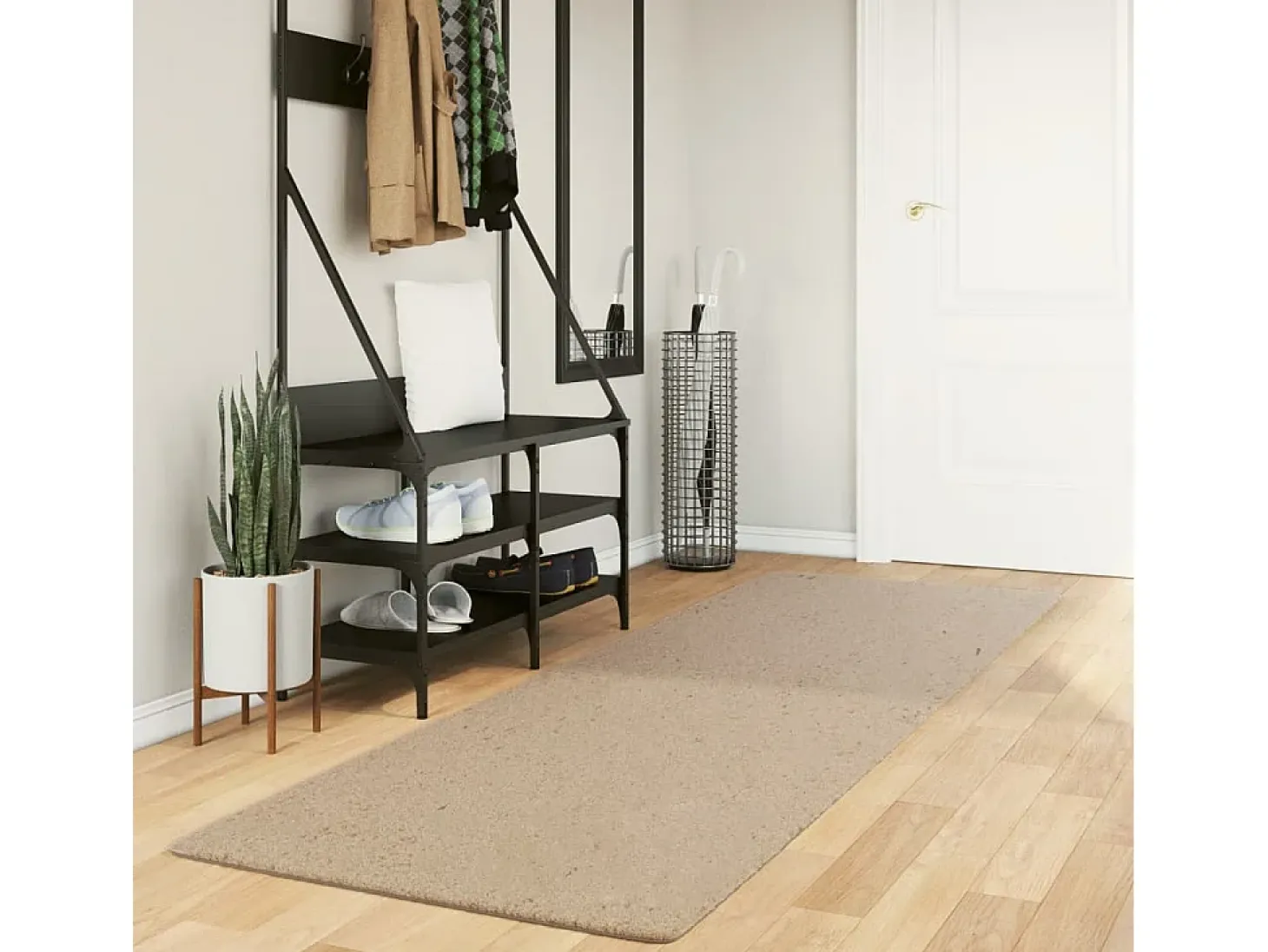 Hester Alfombra de pelo corto suave lavable HUARTE arena 80x250 cm