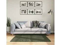 Hester Alfombra pelo corto suave lavable HUARTE verde bosque 120x120cm