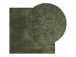 Hester Alfombra pelo corto suave lavable HUARTE verde bosque 160x160cm
